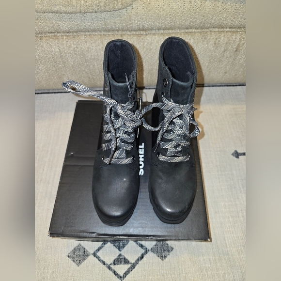 NIB SOREL Joan Of Arctic Wedge III Lexie Boot Women's 7.5 black noir Ankle Boots - Picture 5 of 13